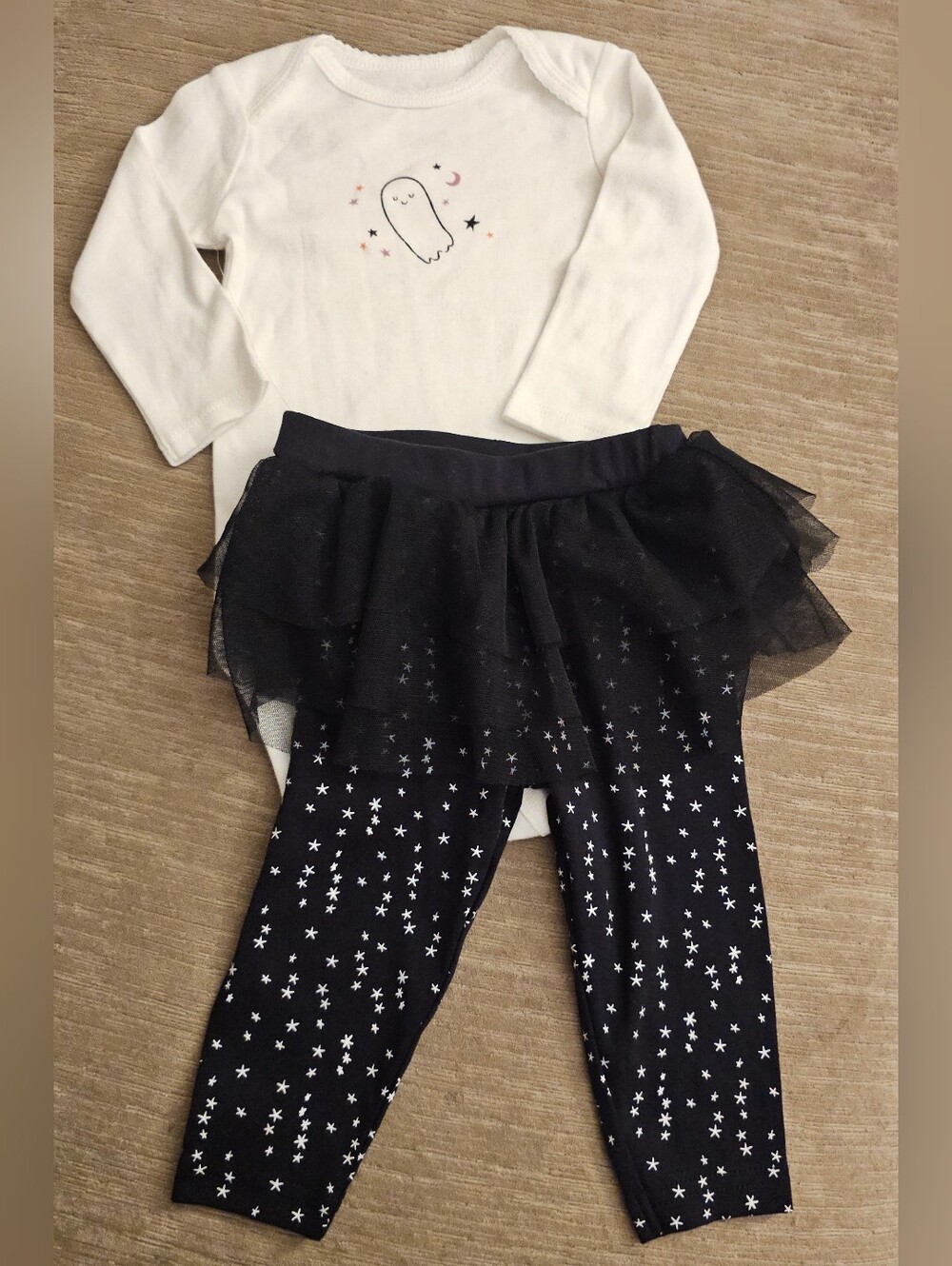 NWOT Just One You Carter's Ghost Bodysuit & Star Tutu Leggings Outfit 6 Months